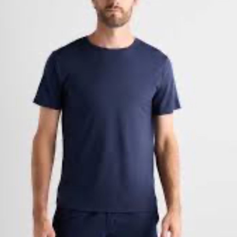 Flawed-Quince Mens 100% Merino Wool Short Sleeve Tee Navy Blue XL Crew Neck